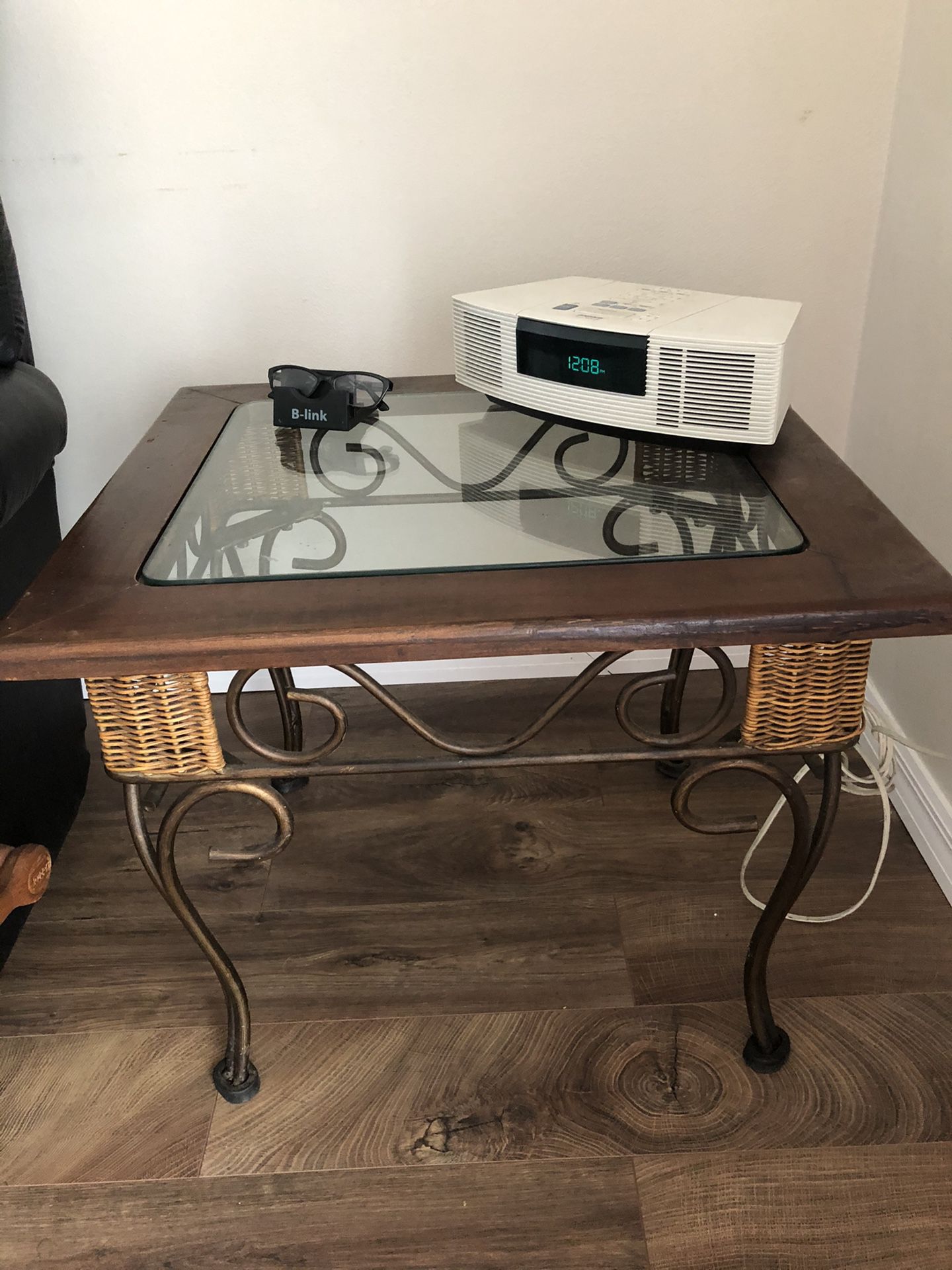 Glass w/Wood & Iron Frame Coffee, Console, Sofa & End/Side Table for Sale!