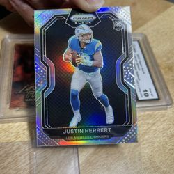  JUSTIN HERBERT Rookie Card RC Chronicles Prizm Black Silver PB-3 Chargers.