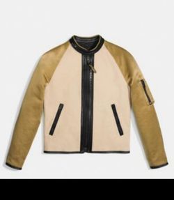 Coach Mixed Fabric Racer Jacket