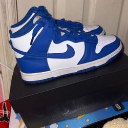 Blue/White Nike Dunk High Top Sneakers