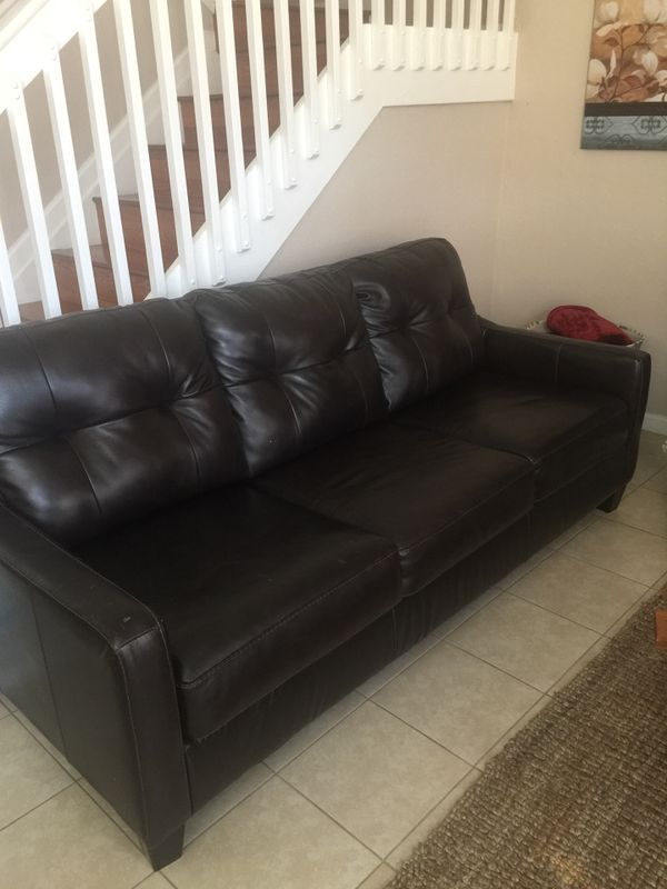 Two Leather Sofa Expresso Color For In Miami Fl Offerup