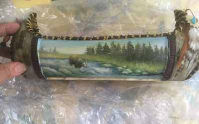 New American Indian inspired canoe display