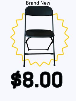 Brand New Black Plastic Folding Chair
