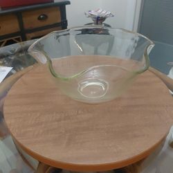 Heavy fluted glass bowl