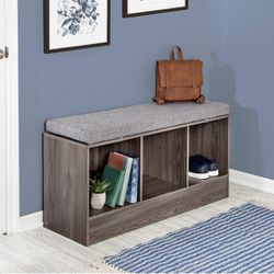 Entryway Bench With Storage Shelves