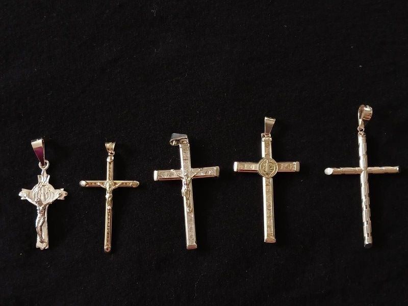 Cruz Plata 925 Dije Con Piedras