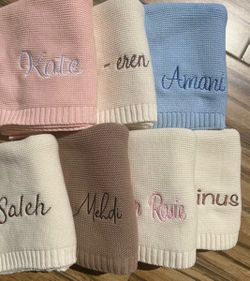 Personalized Baby Embroidery Blankets ✨