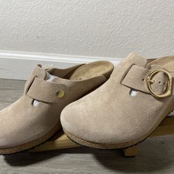 Birkenstock Papillio Womens Fanny Ring Buckle Suede Warm Sand 38 (US 7-7.5) New