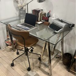 Modern Solid West Elm Glass Desk