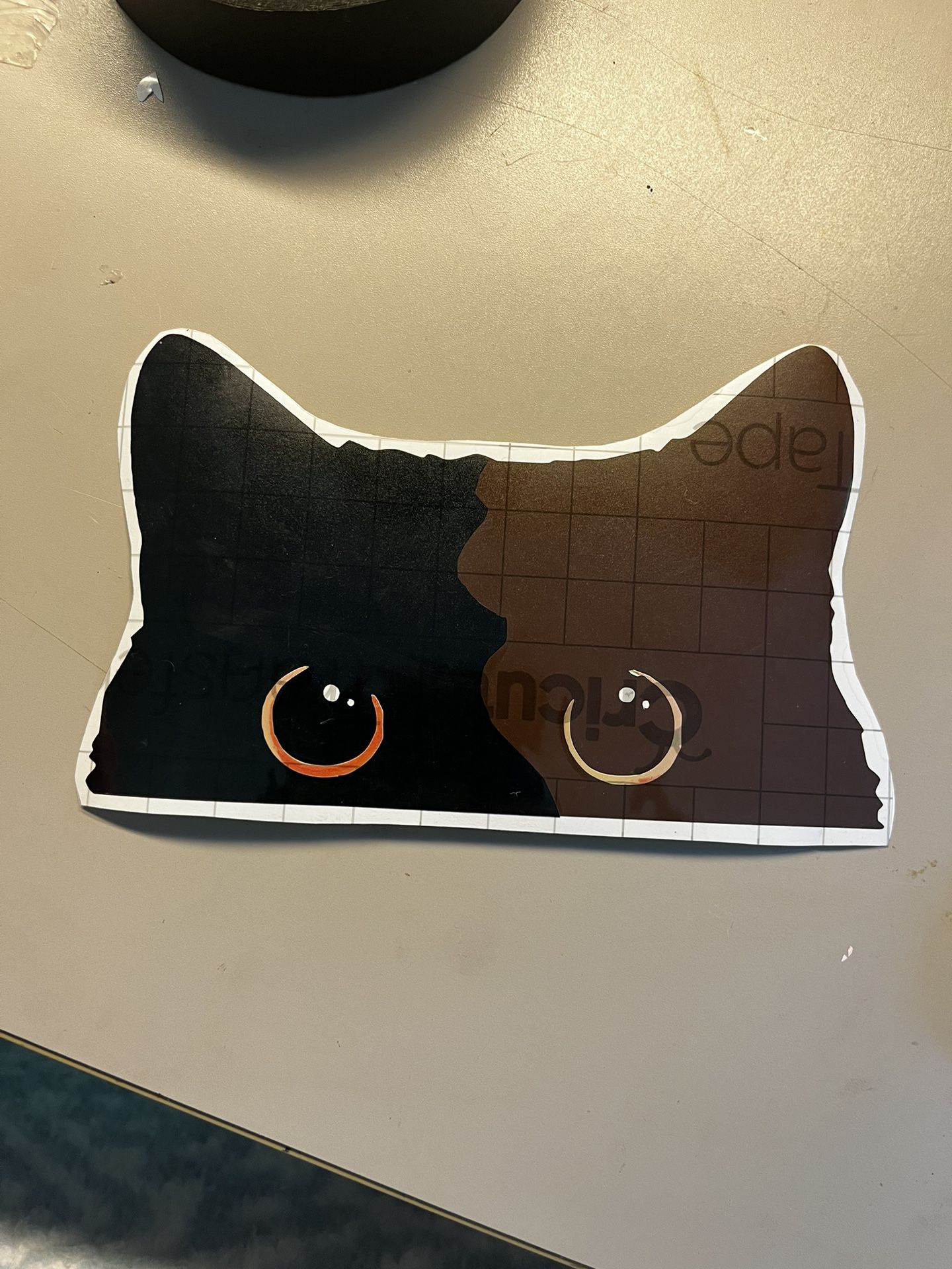Halloween Kitty Sticker Halographic Eyes