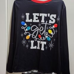 Let's get lit 1xl women's pajamas christmas