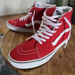 Vans Sk8-Hi Red & White – Men’s Size 10 – Like New