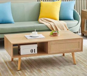 New assembled Rattan Coffee Table with Storage, Mid-Century Modern, Living Room
41.3" Coffee Tables for Living Room, Wooden Coffee Table with Rectangl