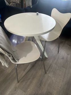 Small white dining table