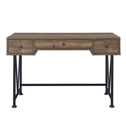 *Analiese 3-drawer Writing Desk Antique Nutmeg and Black*