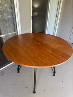 Round Walnut Dining Table