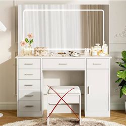 Vanity with LED lighting