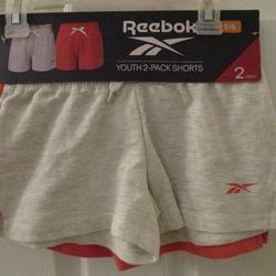 Youth Reebok 2pk Shorts Size 5/6 NWT 