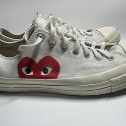 Converse Comme Des Garcons Play White Canvas size # men#10 women 12