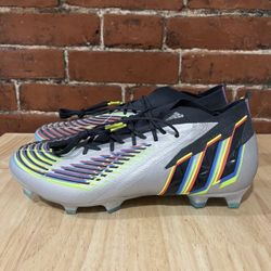 Size M11 1/2 Adidas Predator Edge.1 FG Silver Metallic Black HR1573 Soccer