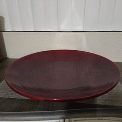 Red Decor Plate W/Metal Basket. OTHER PIECES TO MATCH