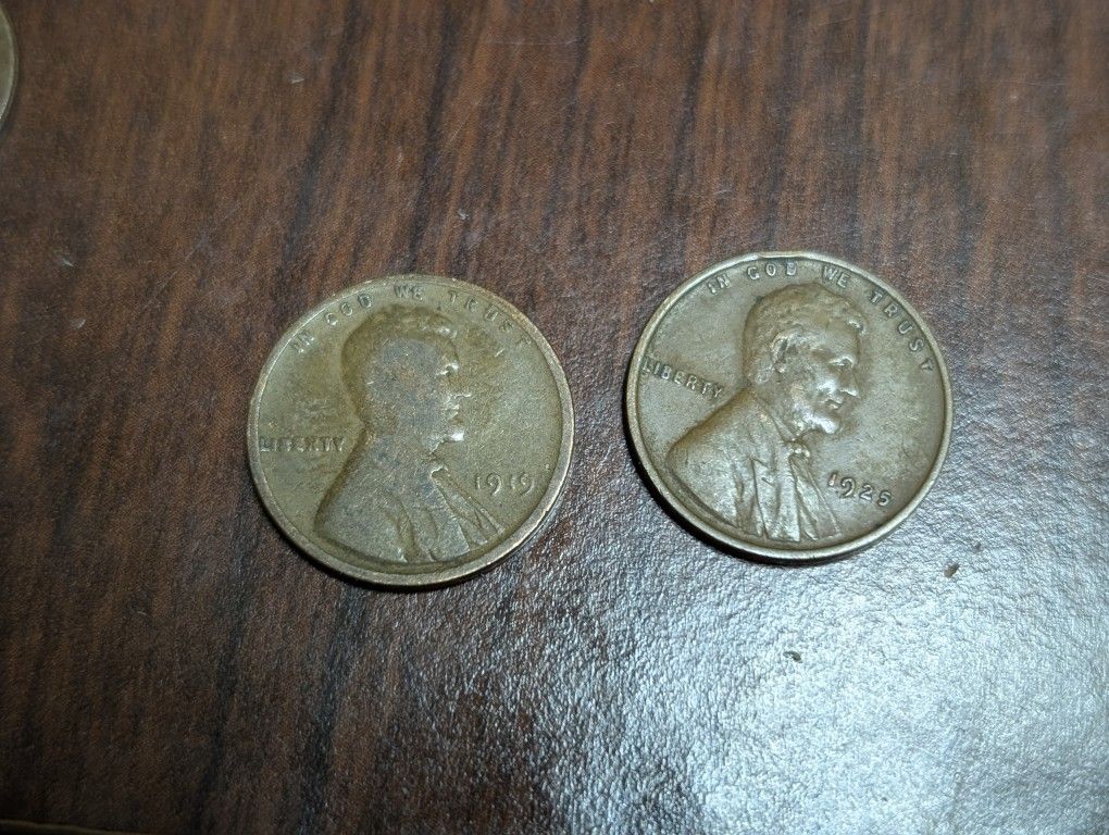 1919 and 1925 Wheat Penny Rare