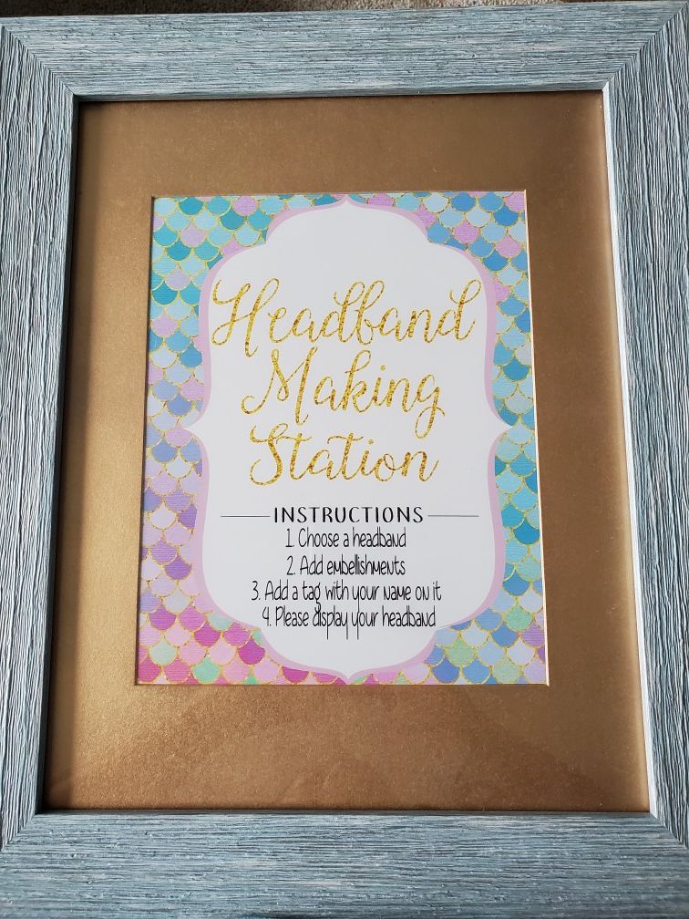 Mermaid Headband Making Sign