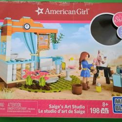 Open Box & Taped American Girl Mega Bloks Saige's Art Studio Building Blocks