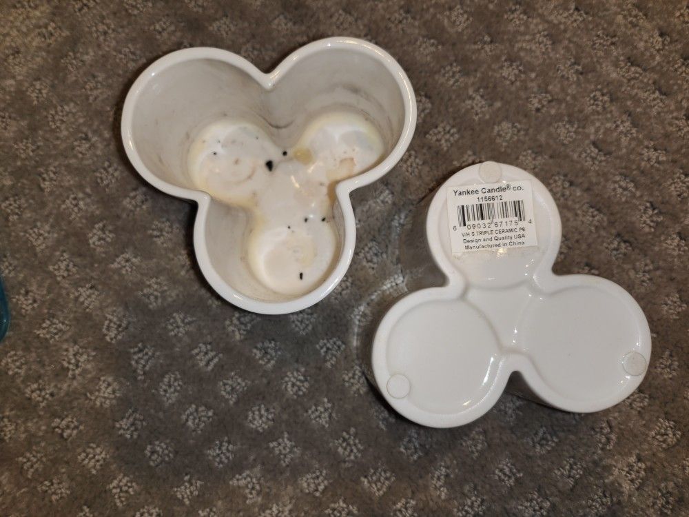 2 Yankee Candle Ceramic 3-Votive Candleholders