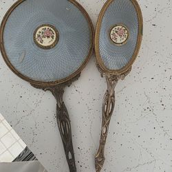 Antique 1920 APOLLO studios Hand Mirror And Brush