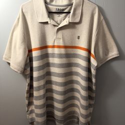 IZOD Striped Polo Shirt, Size XXL. 