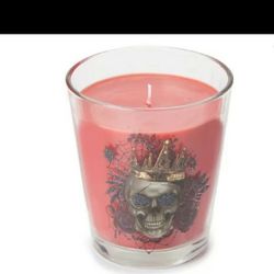 Blood Orange Skull Glass Candle