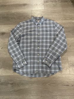Vintage Ralph Lauren Men’s Light Blue/ White Button Up Longsleeve Shirt