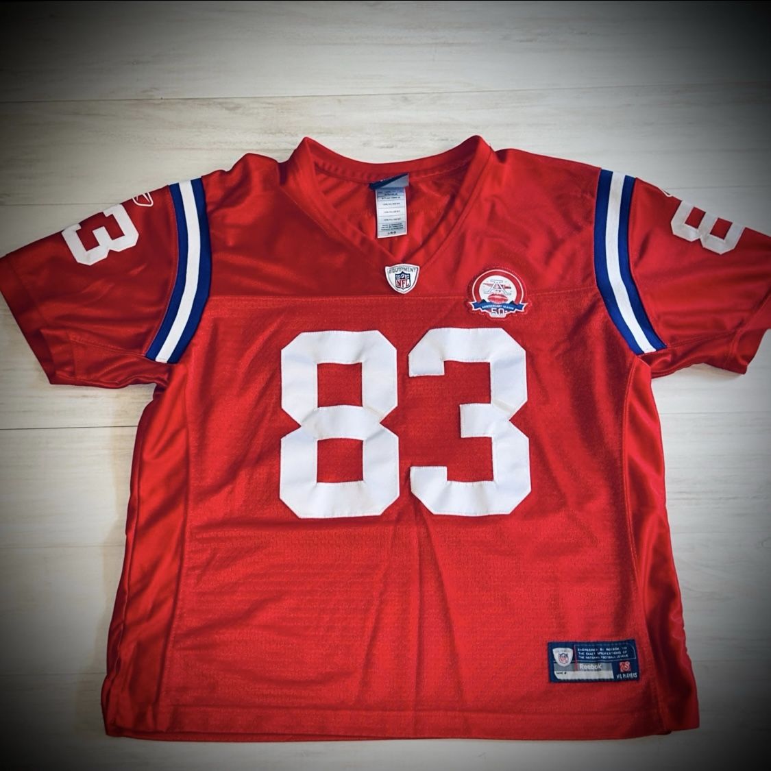 NFL New England Patriots 50th Anniversary Season #83 Wes Walker Reebok Jersey
