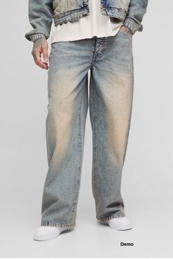 boohooMAN Tall Tinted Wash Baggy Jeans (38)
