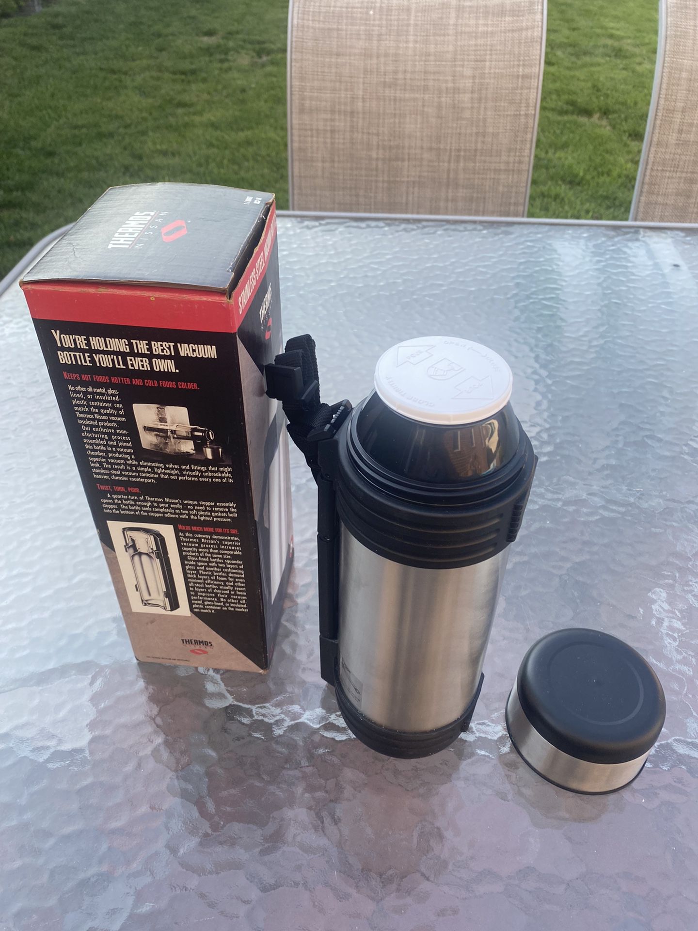 Vintage Thermos Stainless Steel 1.1 Quart Vacuum Bottle New for Sale in  Garden City P, NY - OfferUp