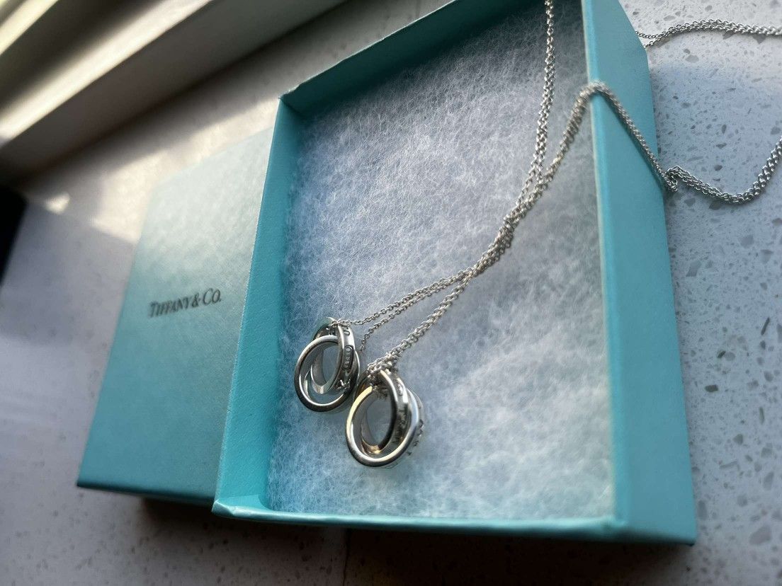 Tiffany & Co Silver Necklaces - Two Interlocking Rings