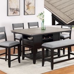 Dining Set 6 Piece With Bench 