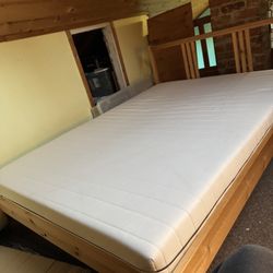 Full Size Wooden Bed frame And Mattress