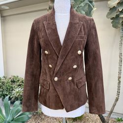 L’Agence Kenzie Lambskin Suede Blazer, Size 4, MSRP $1450