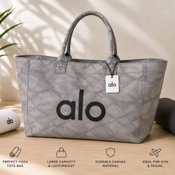 ALO Yoga Gray Tie Dye Tote Bag – Large Canvas Gym & Yoga Carryall
