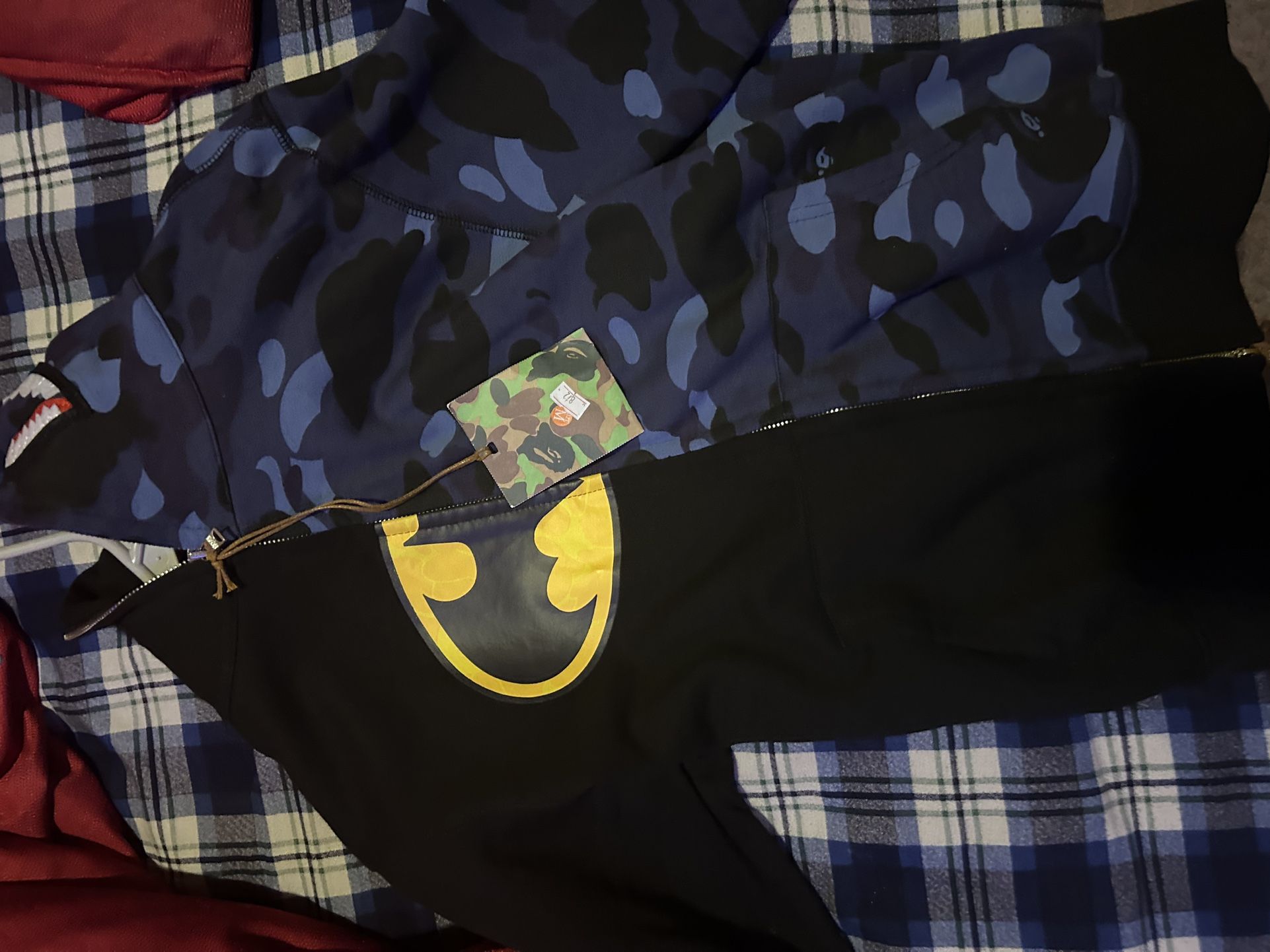 BAPE x DC Batman Split Color Camo Full Zip Hoodie