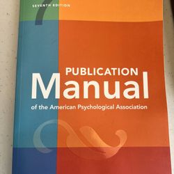 Publication Manual 7th Edition, American Psychological