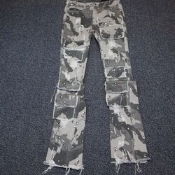 Rockstar Originals Grey Spotted Cargos