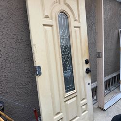 Front door Fiberglass, Glass Window 