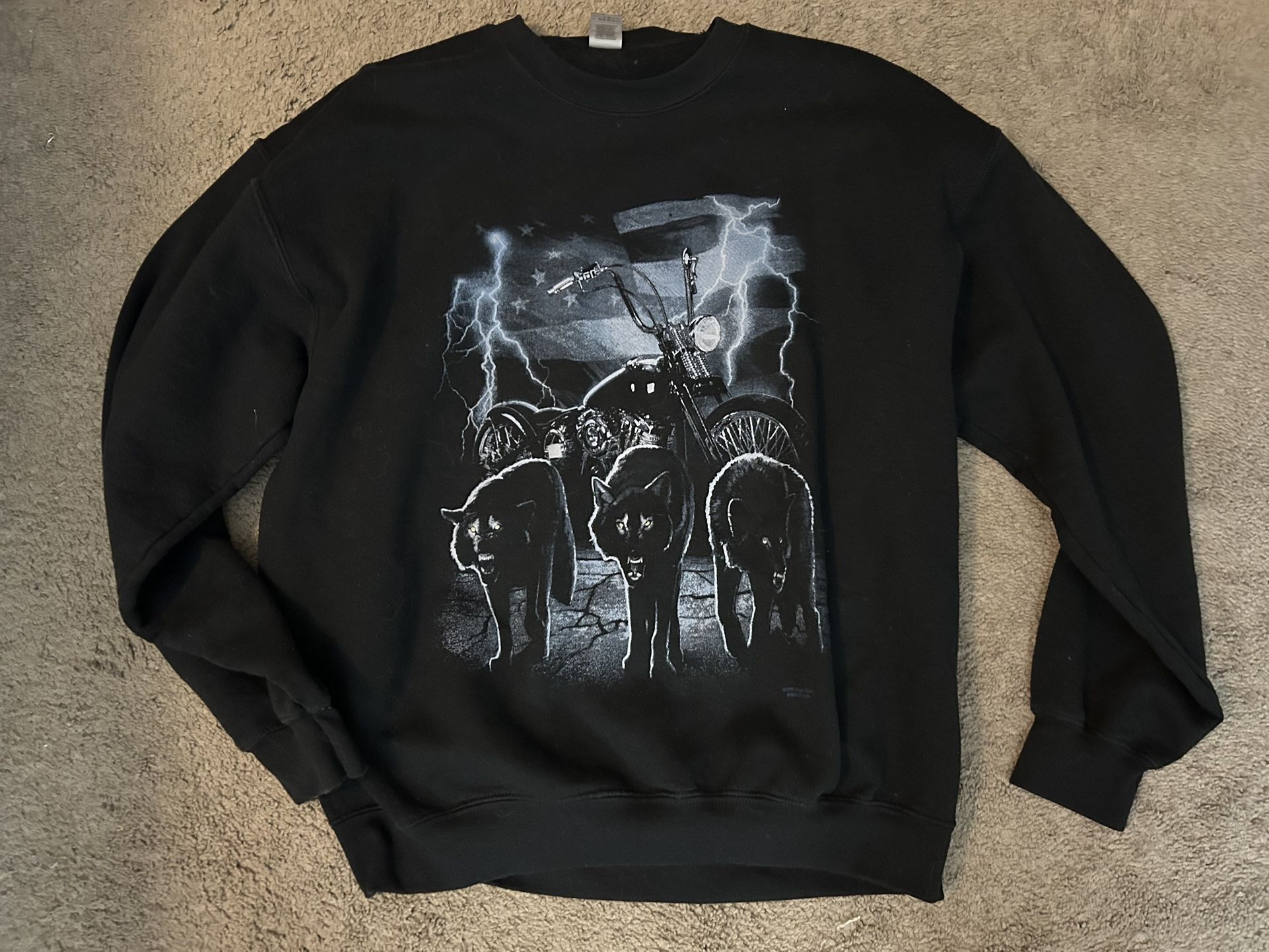 Graphic black sweatshirt size large