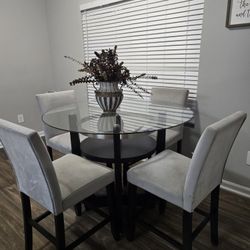 Kitchen Table And Four Chairs Grey Color