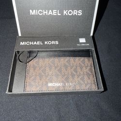 Michael Kors, Brown/Black, Tall Card Case