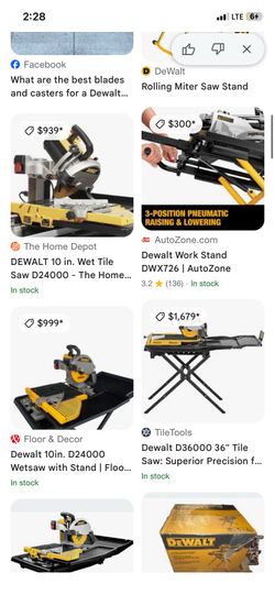 Dewalt tile saw