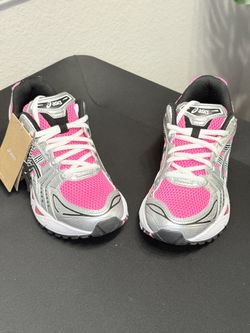 Asics Pink Silver Running Shoes